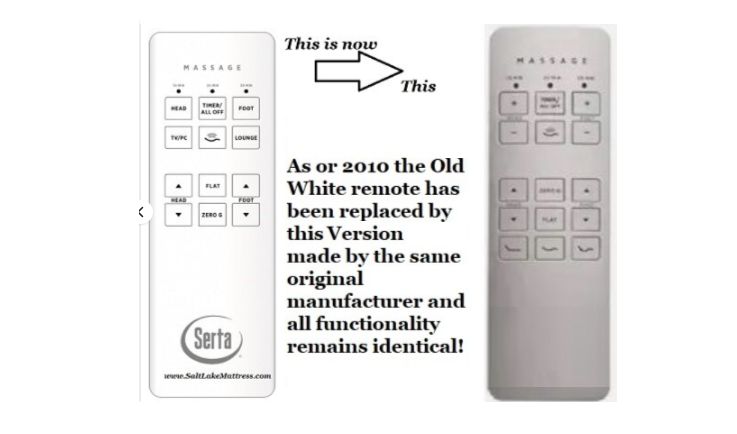 Grey Serta Logo Remote with 3 Extra Presets- Replacement Compatible with Serta Motion Perfect 2.0 With Rubber Learn Button (Not 6 PIN)