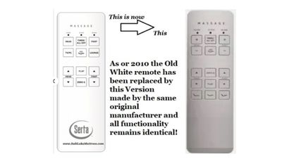 Grey Serta Logo Remote with 3 Extra Presets- Replacement Compatible with Serta Motion Perfect 2.0 With Rubber Learn Button (Not 6 PIN)