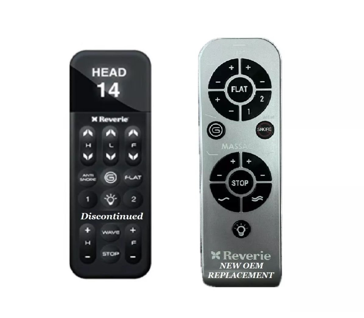 ALT Version Reverie 8T/9T or R600 R650 RC-WM-110 or Personal Comfort Flex 9 Wireless Remote with Lumbar