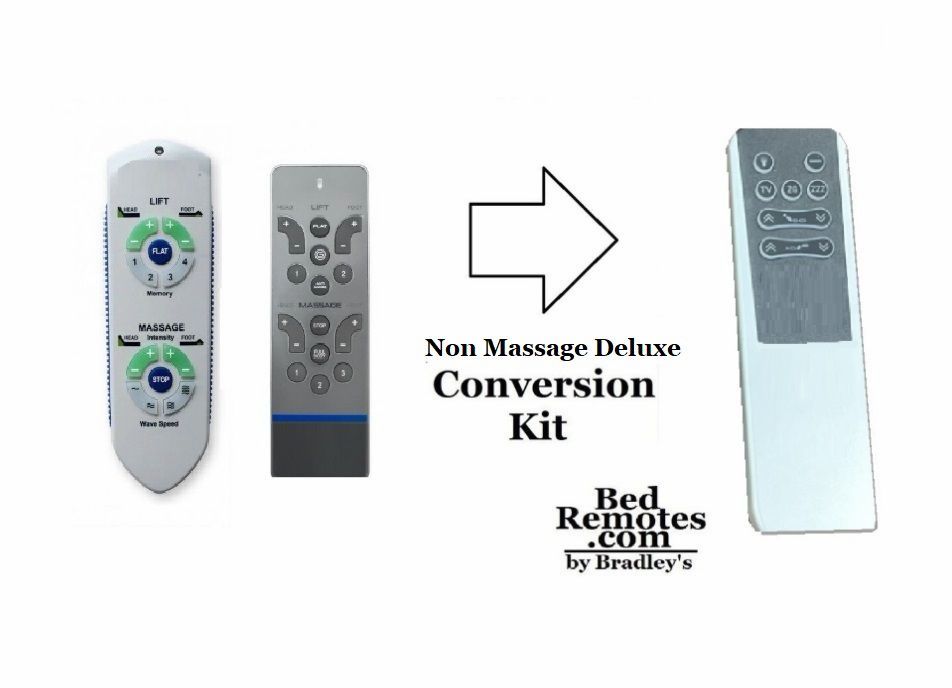 Conversion Kit (Massage Premium Model) Compatible with Reverie, Tempurpedic Ergo Advance or Plus (Not Premier) 4 Pin Bases- Replace lost/broken remotes. (Cut Massage Wires)