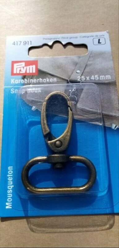 Karabijn haak in messing kleur