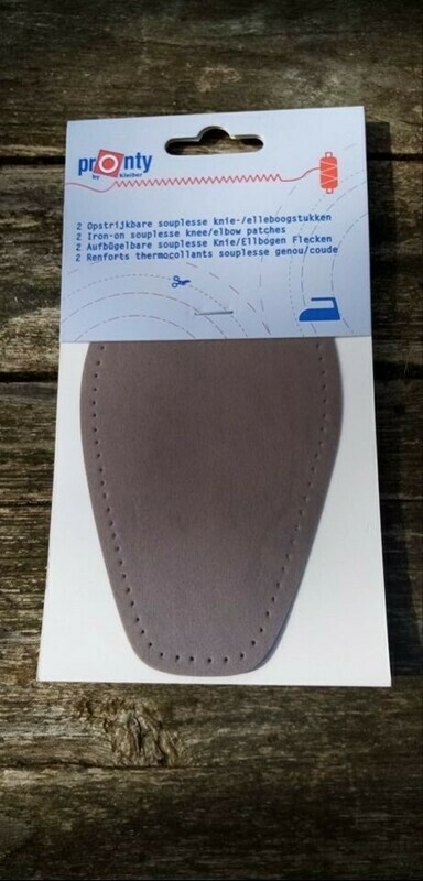 ELLEBOOG OF KNIESTUK STRIJKBAAR EN NAAIBAAR PER 2 STUKS - MIDDEN GRIJS