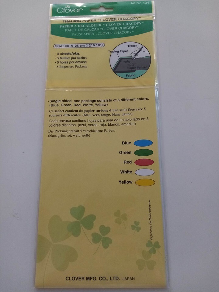 clover  carbonpapier voor stof 5verschillende kleuren