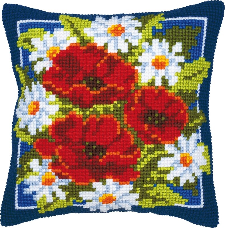 KRUISSTEEKKUSSEN RODE BLOEMEN (op bestelling)