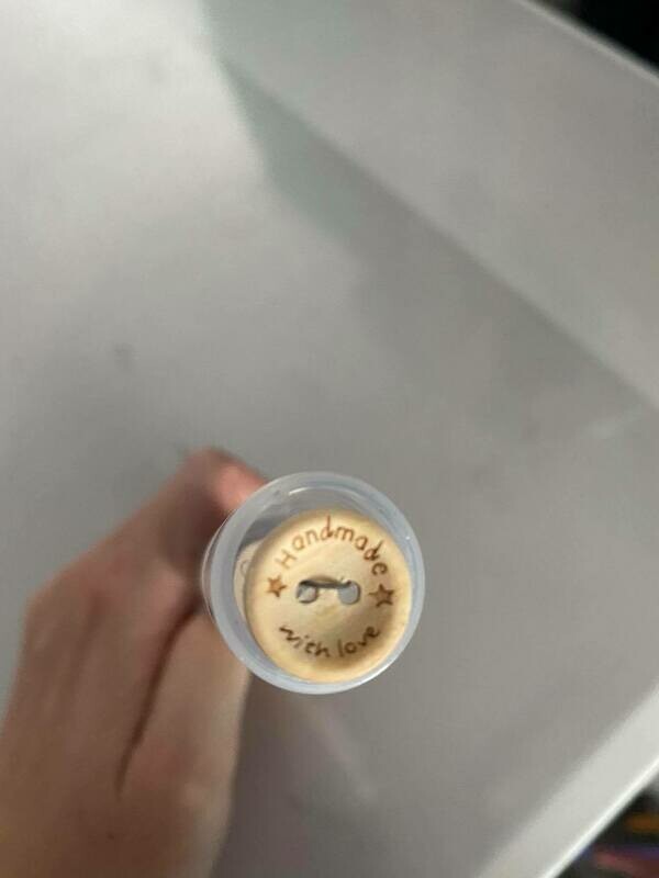 HOUTEN FANTASIEKNOOP HANDMADE WITH LOVE