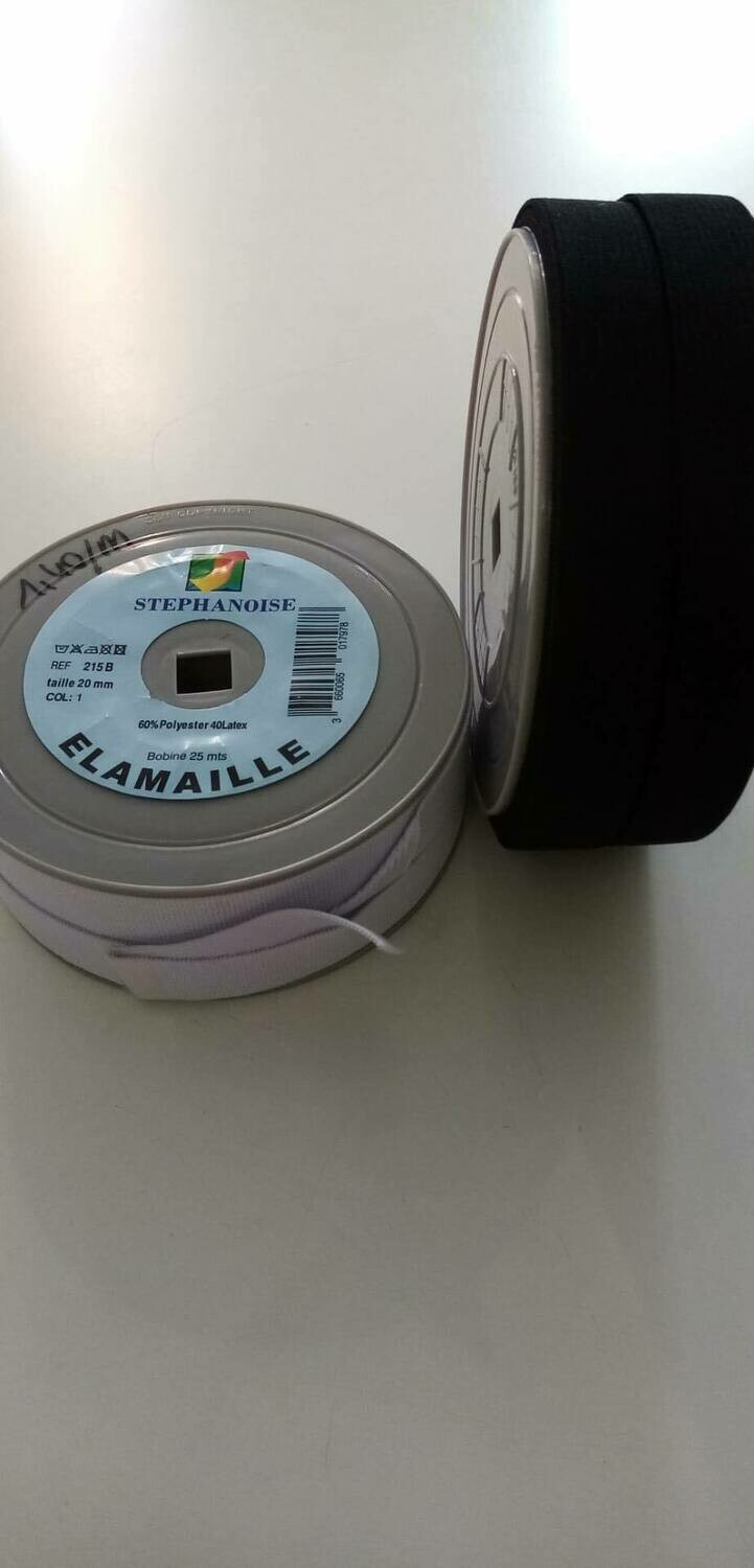 2CM ELASTIEK ZWART - PER METER