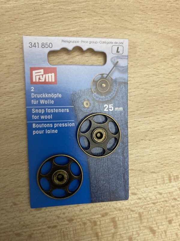 brons 25mm drukknop oud messing