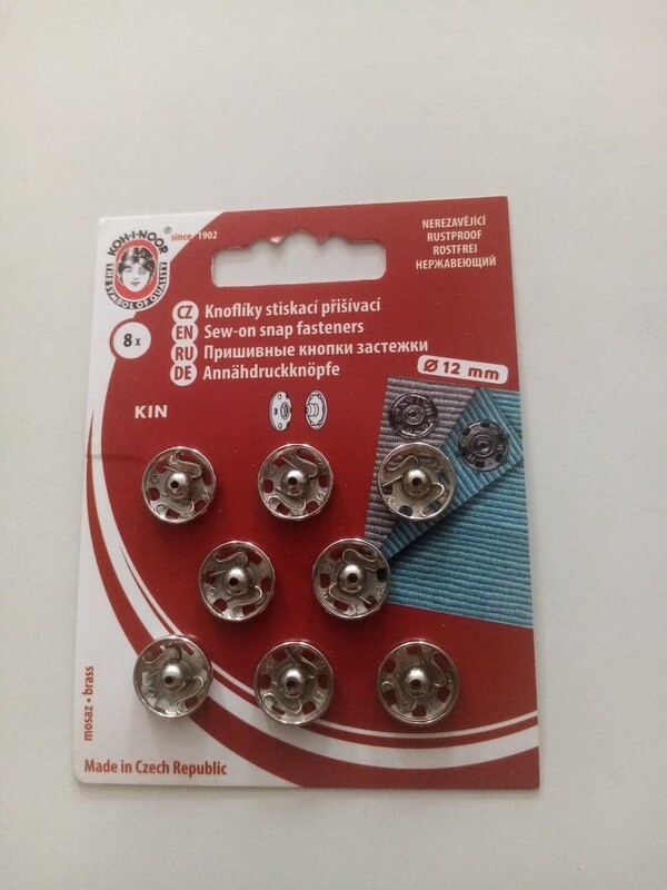 12mm zilver drukknop naaibaar