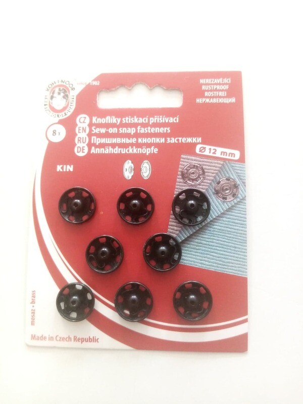 12mm zwarte drukknopen naaibaar