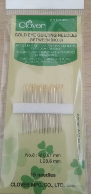 clover dikte 8 gold eye quilting naald between