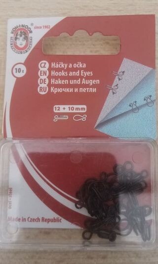 10+12mm zwarte haak en oog