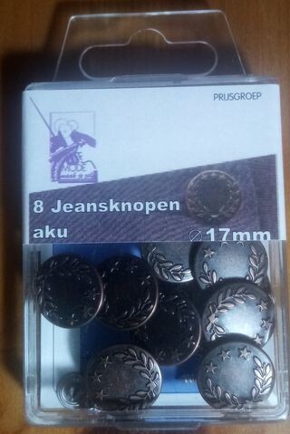 jeansknop 17mm om in te slaan brons