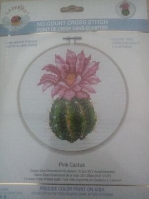 240.062 PINK CACTUS  ladybirt  25x25cm =VOORGEDRUKT!