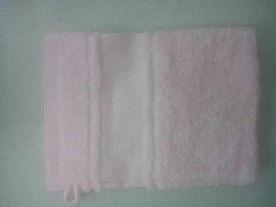 roos washandje met aidaboordje voor kruissteek SOFTLINE