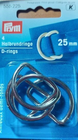 25mm D-ring zilver