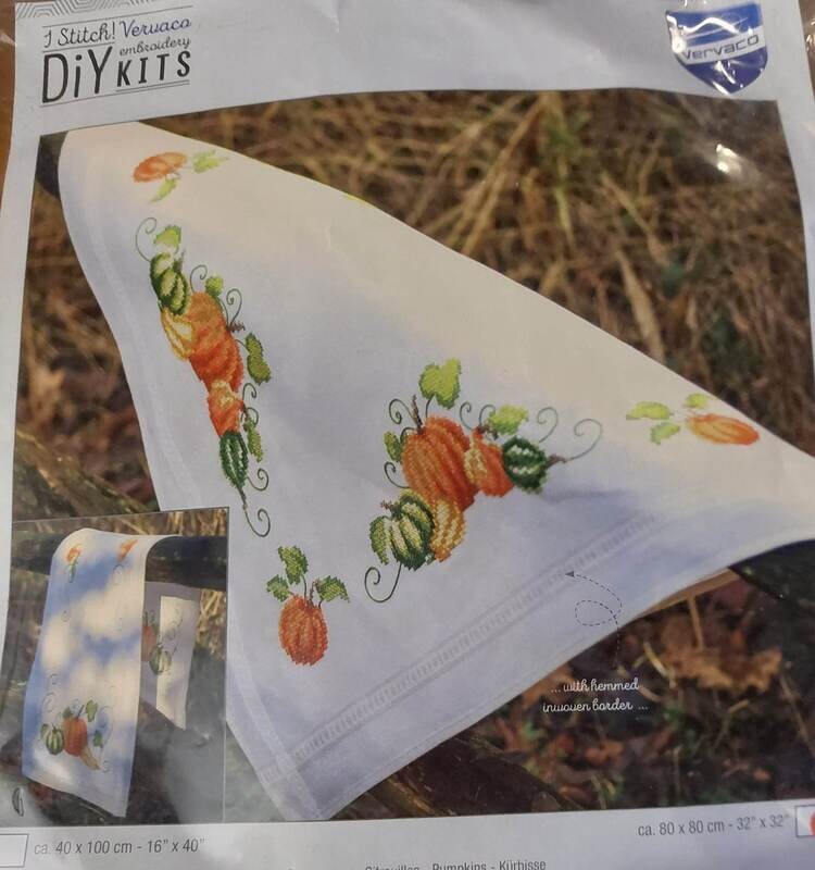 pn-0013416 vervaco 80x80cm voorgedrukte tafeldoek
kruissteekpakket met draad