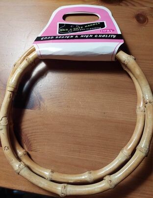 bamboo ring als handvat 15cm naturel kleur