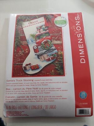 santa&#39;s truck stocking 40.50cm lang
kruissteek telpakket kerstlaars DIMENSIONS
