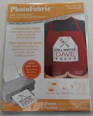 photo papier 100%katoen stof = 5 vel/pakje