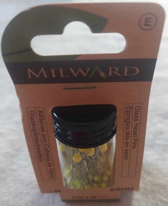 glaskopspelden 070x45mm met gele kop=MILWARD