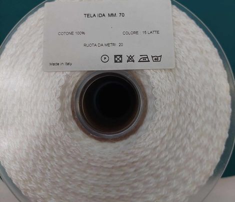 7 cm breed aida band ecru = per meter