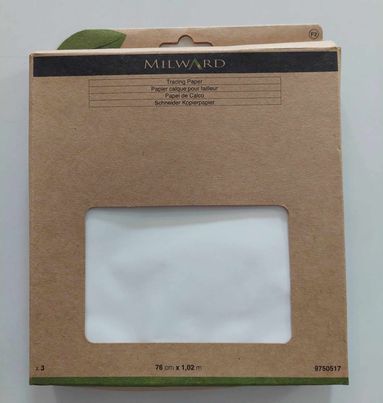 patroonpapier 76x1.02m   doorlatend wit papier 3 vel MILWARD