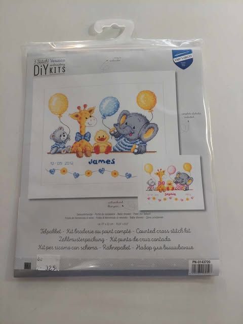 pn-0143720  geboorte kruissteek telpakket  vervaco  JAMES