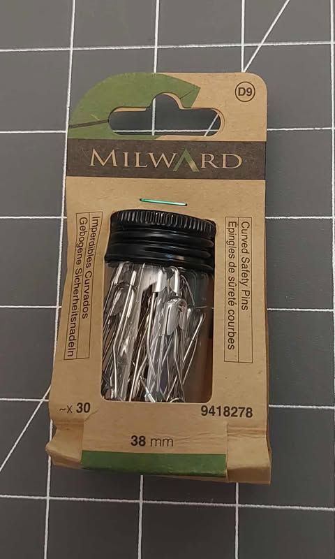 gebogen veiligheidspeld voor patchwork vast te leggen =milward 9418278 38mm