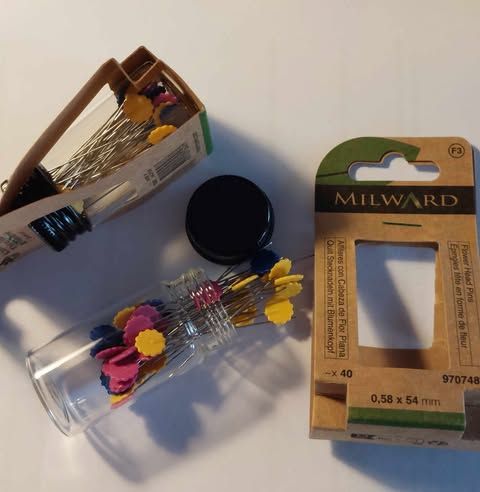 langere kopspeld voor bv patchwork 0.58x54mm met bloemkopje 75 stuks MILWARD