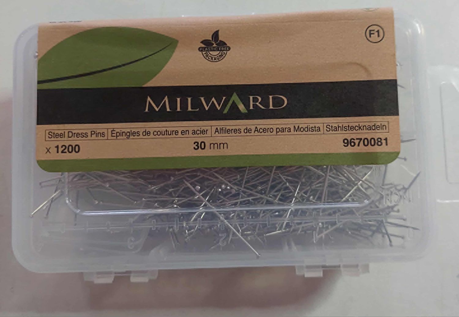 KOPSPELDEN 30MM MILWARD  grote doos= ongeveer 1200 spelden