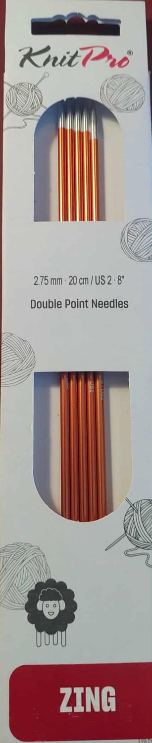 2.50mm 20cm sokkennaalden knit pro zing