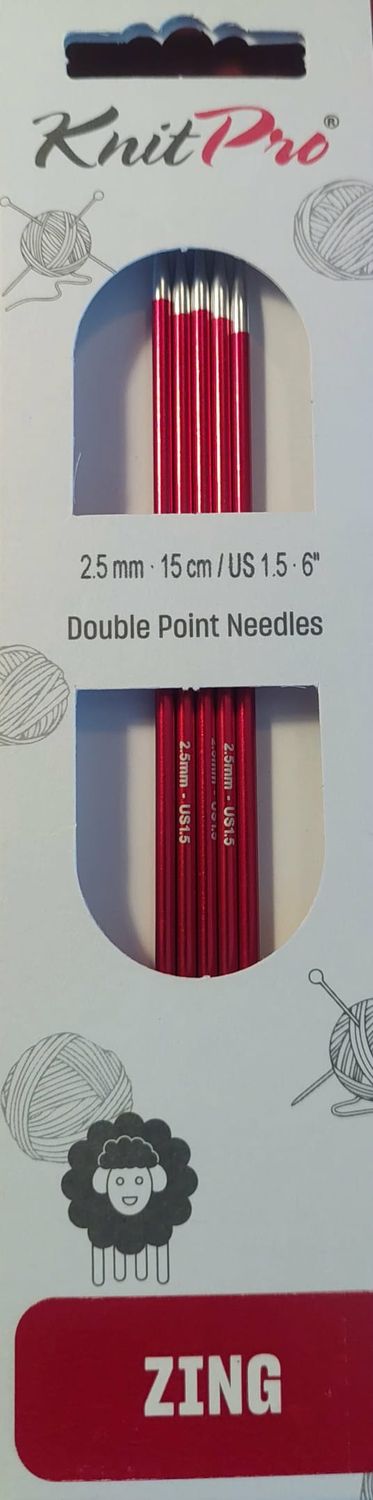 2.50mm 15cm kousennaalden knitpro zing