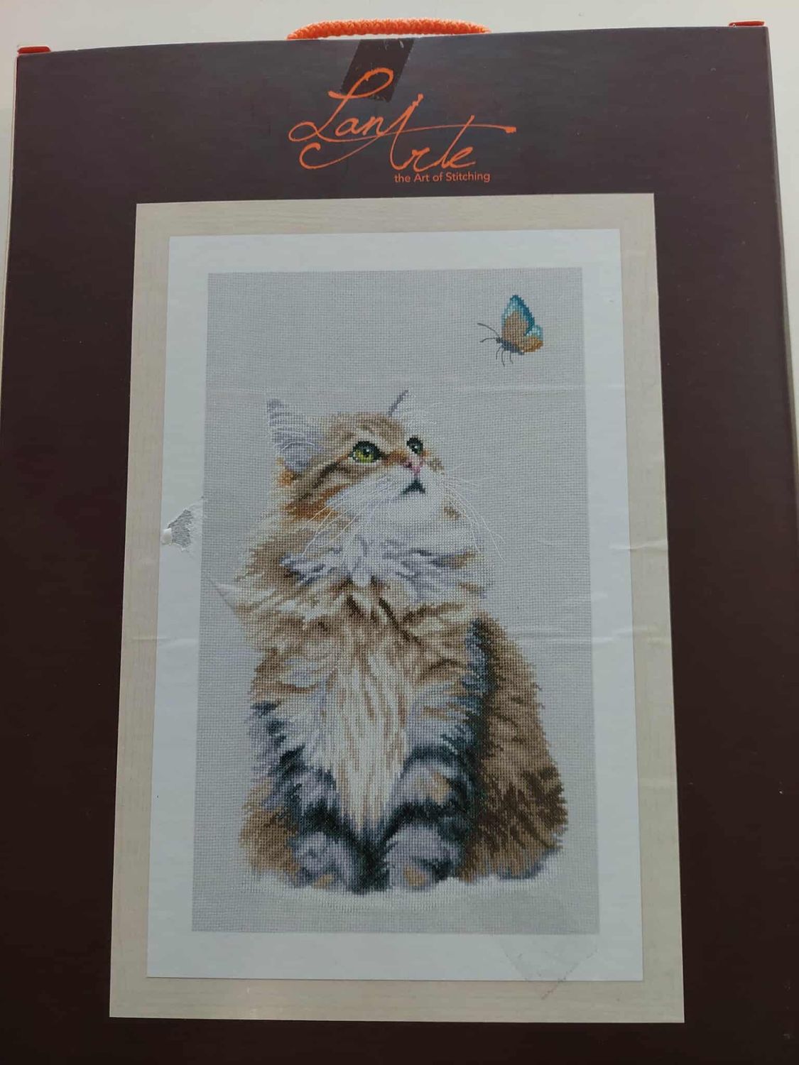 lanarte telpakket met poes en vlinder pn-0171041   25x42cm