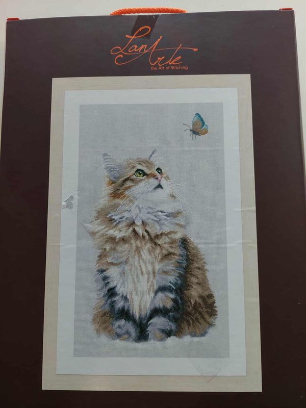 lanarte telpakket met poes en vlinder pn-0171041   25x42cm