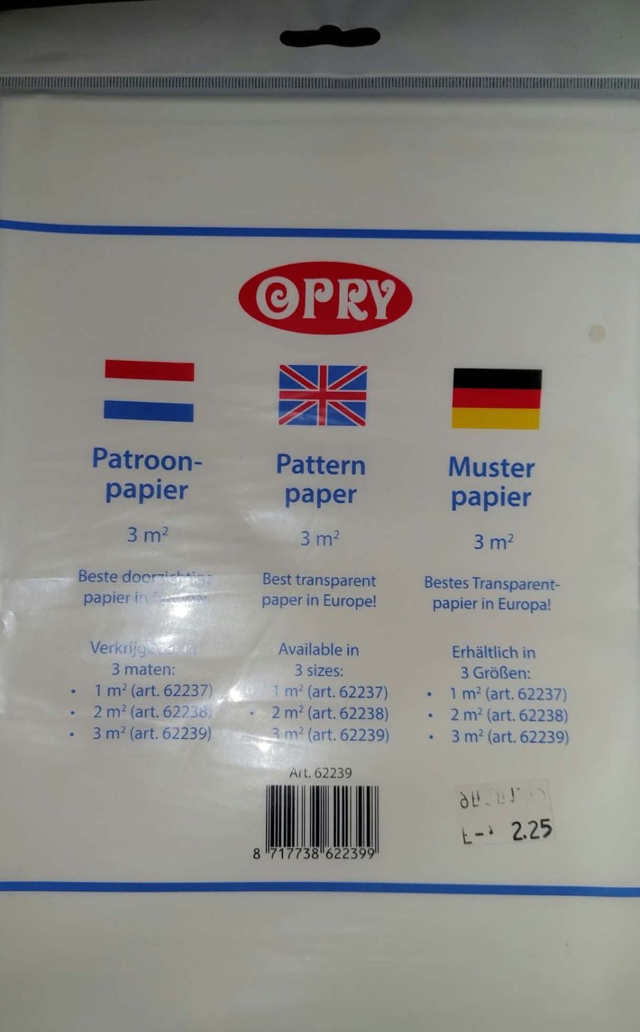 patroonpapier OPRY 3 VELLEN