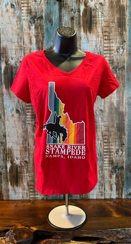 SRS Stripped IDAHO T-shirt RED