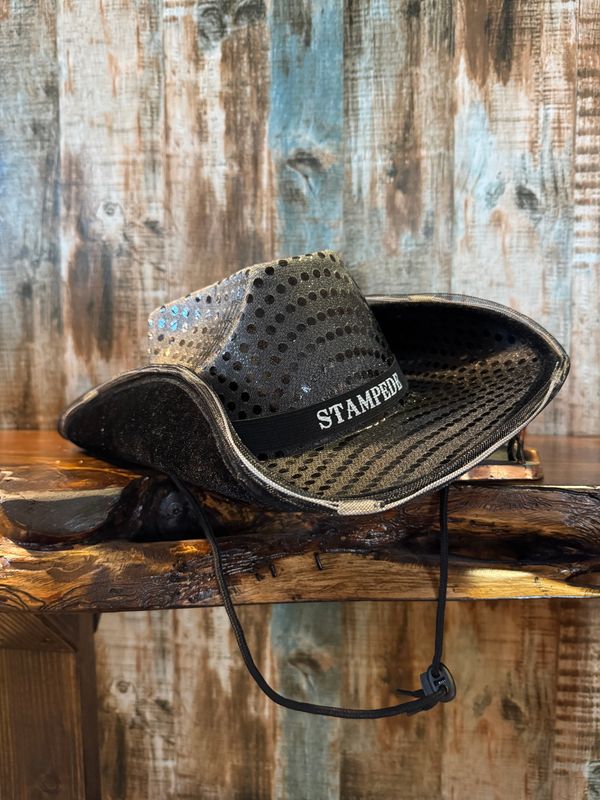 Black Sequin Light up Cowboy Hat