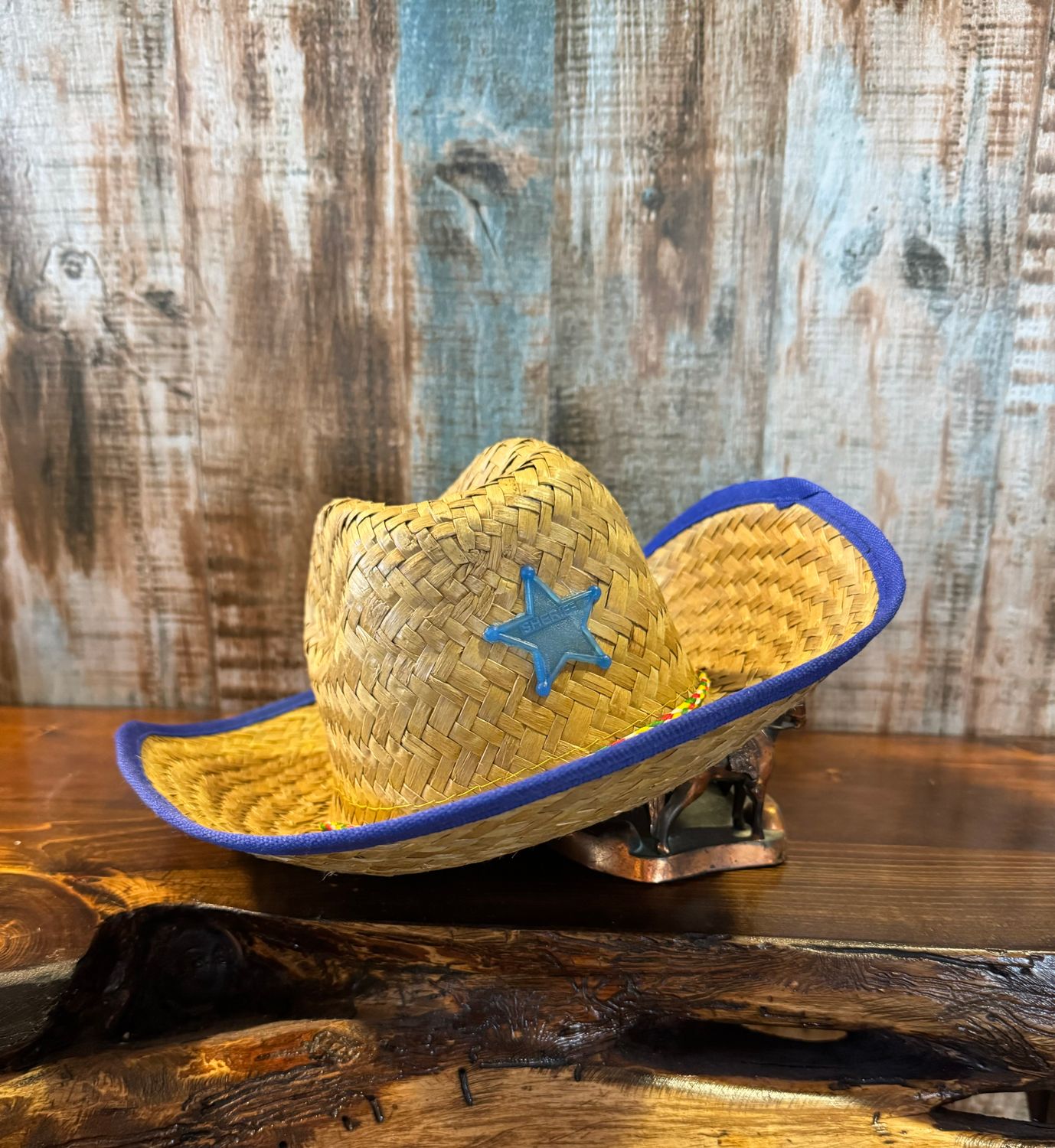 Kids straw hat with star