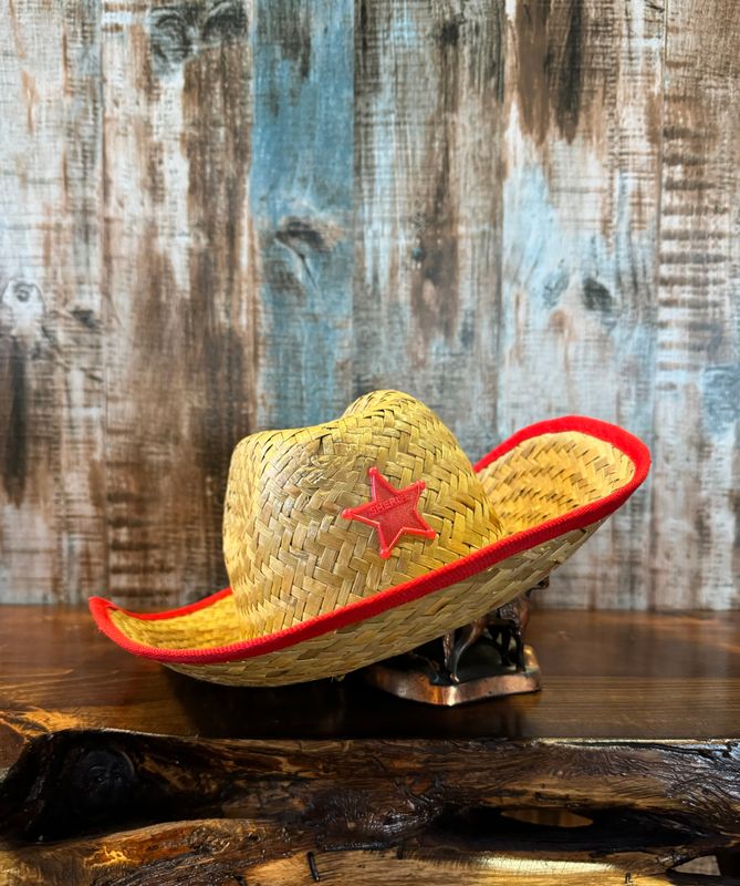 Kids straw hat with star
