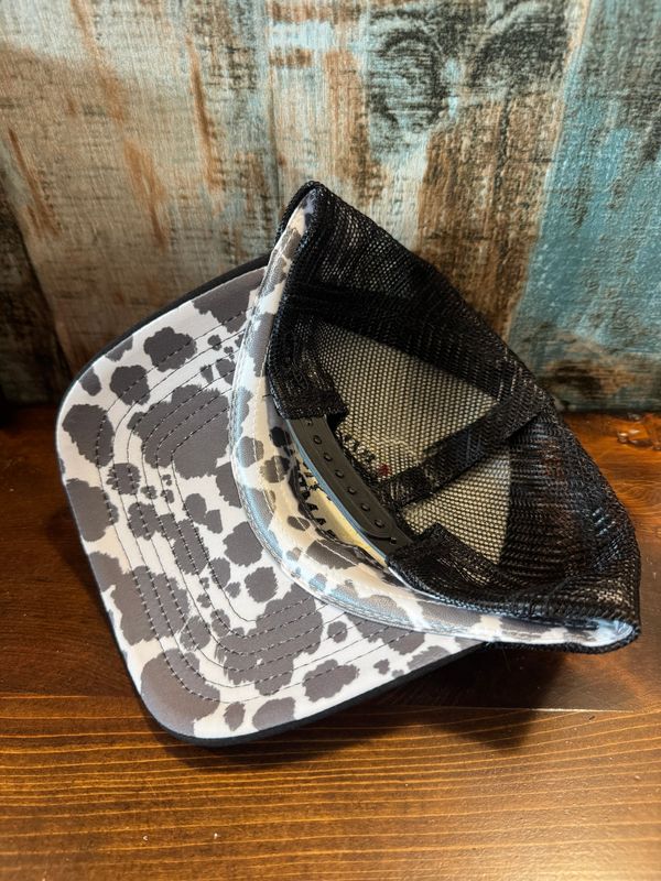 SRS Hat with Cow print under bill