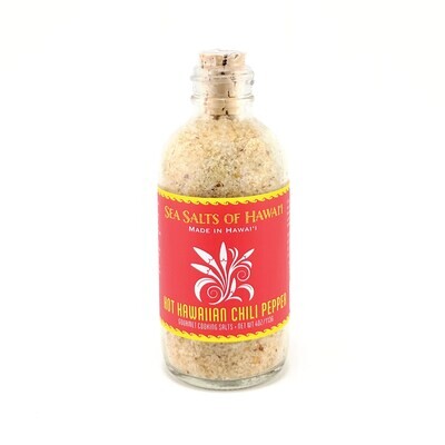 Sea Salts Of Hawaii Glass Bottle - Coarse Chili Pepper Sea Salt (4 Oz.)