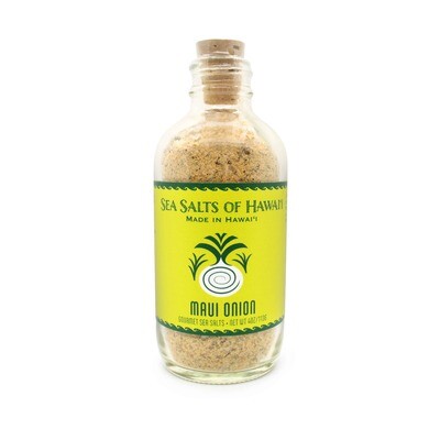 Sea Salts Of Hawaii Glass Bottle - Coarse Maui Onion Sea Salt (4 Oz.)