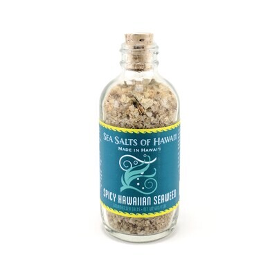 Sea Salts Of Hawaii Glass Bottle - Coarse Seaweed Sea Salt (4 Oz.)