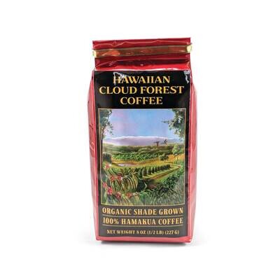 Hamakua Cloud Forest, Shade Grown Medium Roast Whole Bean Coffee - Organic (8 Oz.)