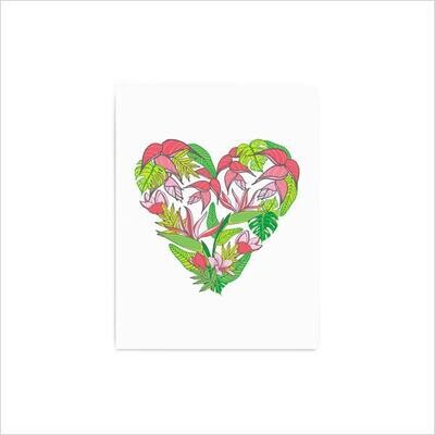 Card, Love - Tropical Heart (Nicomade)