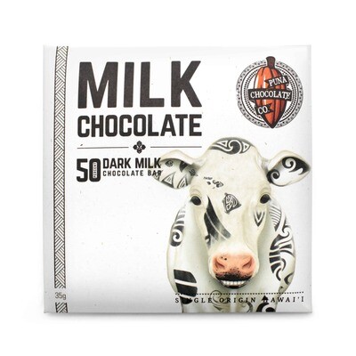 Puna Chocolate, 50% Milk Chocolate Bar (1 Oz.)