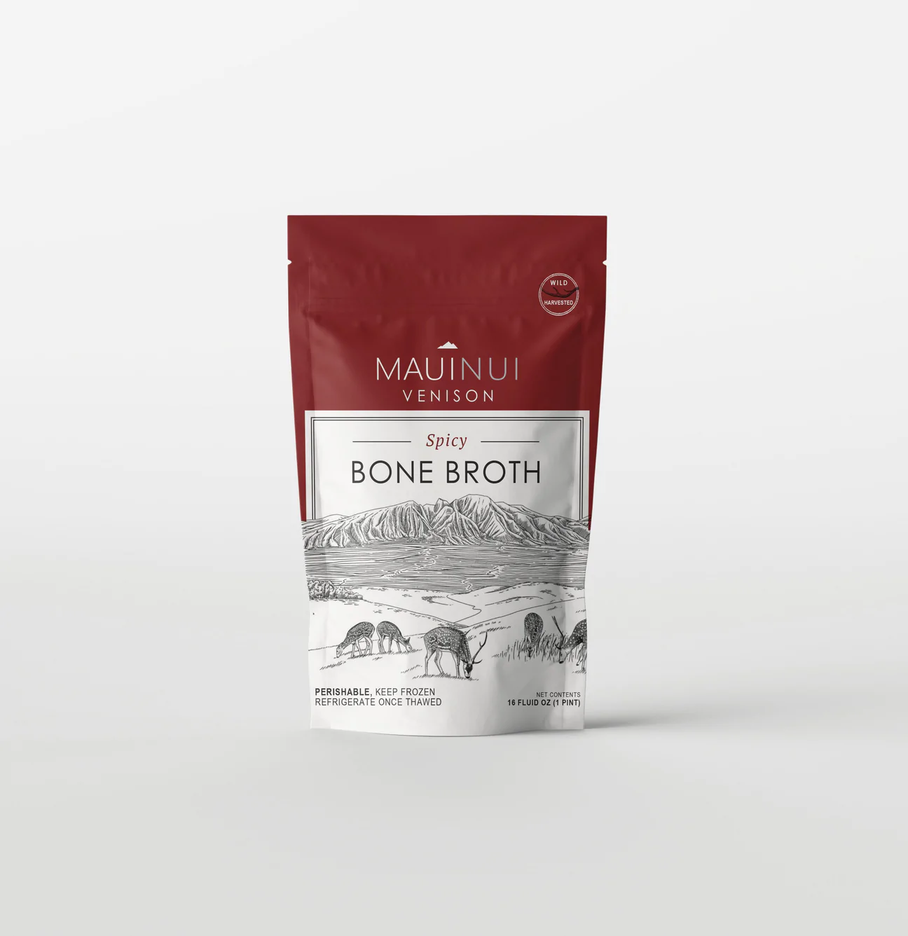Maui Nui Venison, Venison Bone Broth Spicy (16 Oz.)