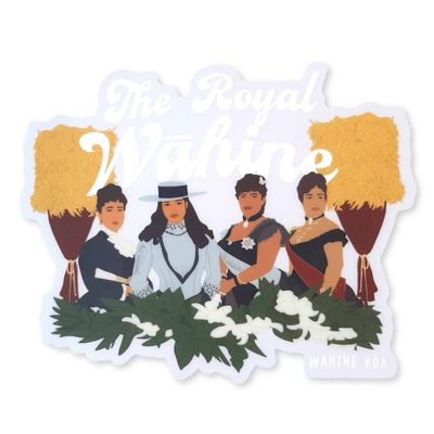 Sticker, Wahine Koa - The Royal Wahine (4.5&quot; x 3.65&quot;)