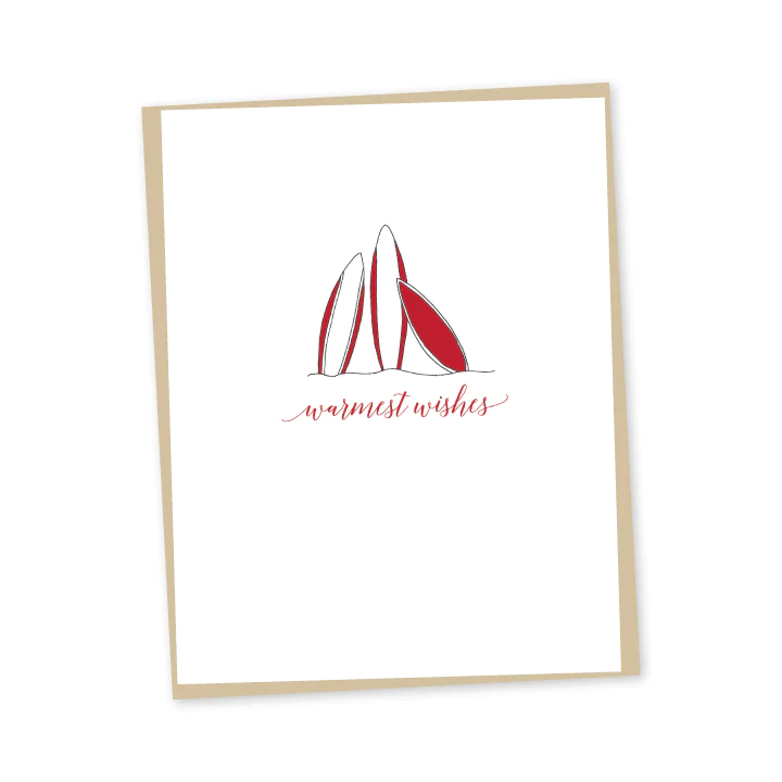 Card, Holiday - Warmest Wishes Surfboards (Bradley &amp; Lily)