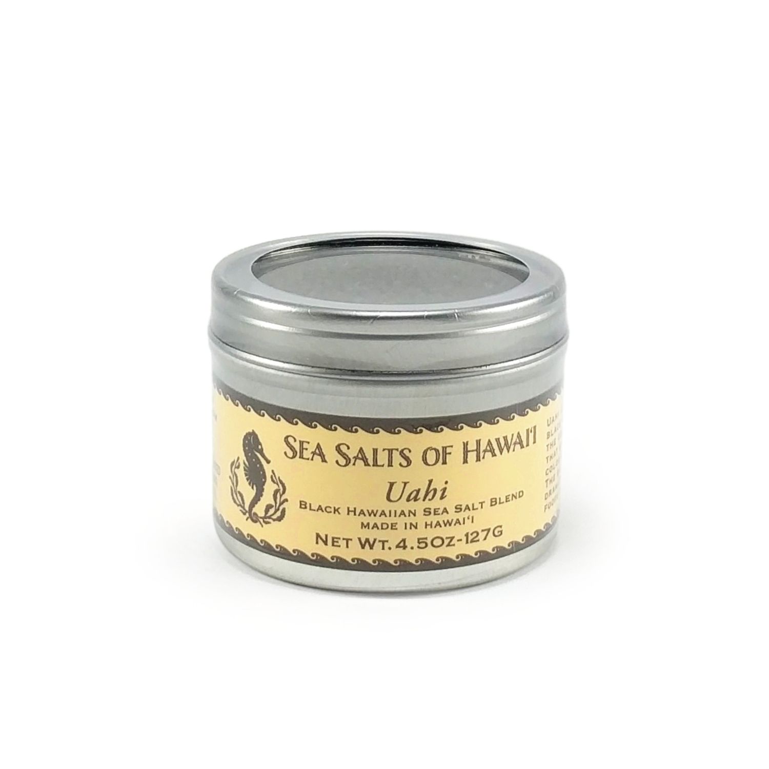 Sea Salts Of Hawaii Metal Tin - Coarse Uahi Charcol Sea Salt (4.5 Oz.)